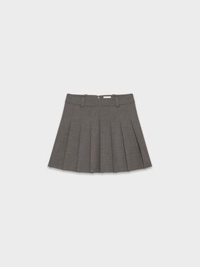 Sunday Best Gray Pleated Mini Skirt